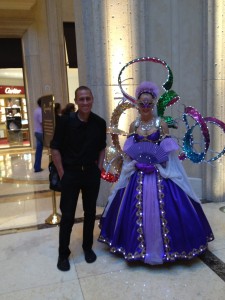 Zach with one of the performers at the Venetian