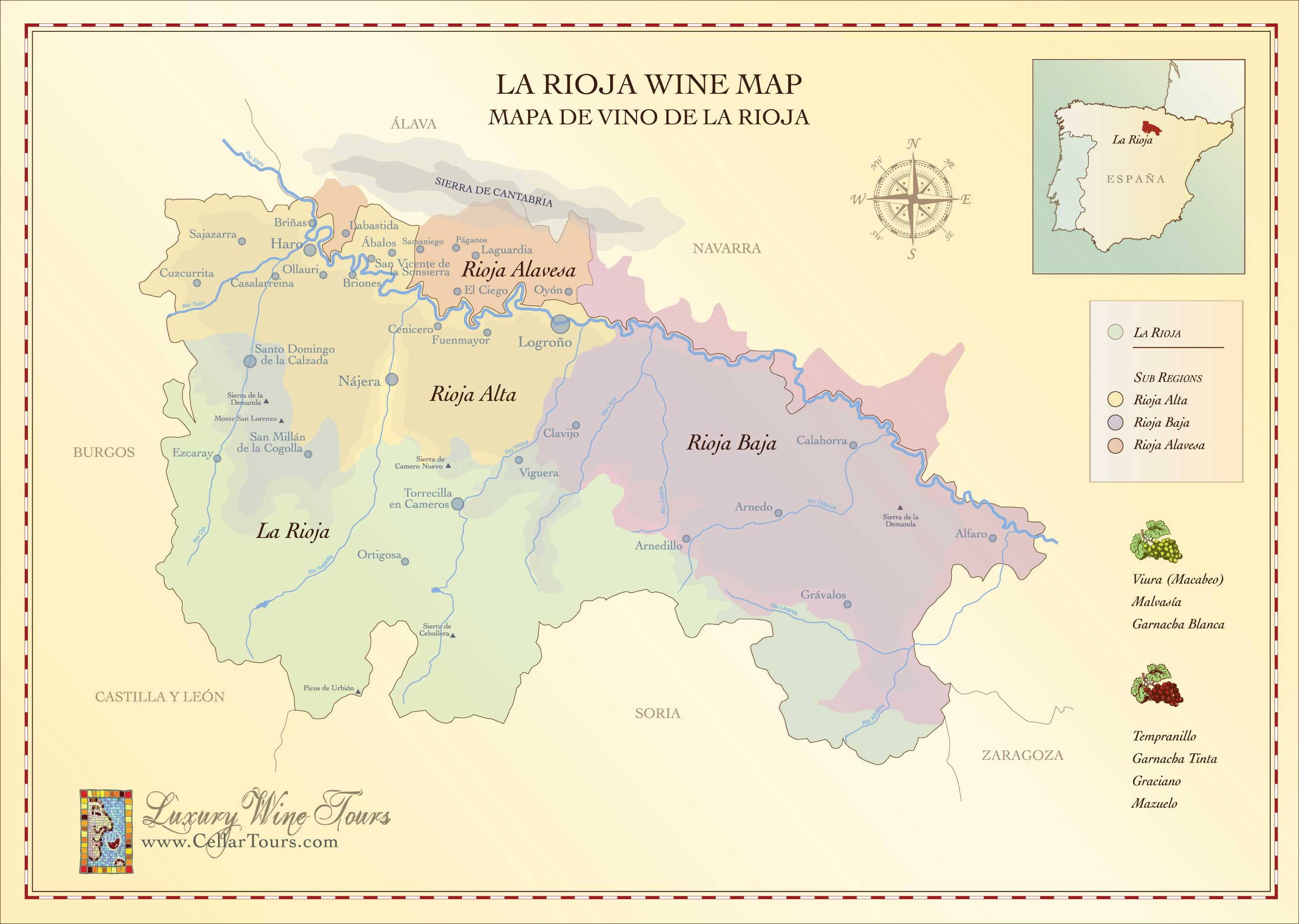 Map of Rioja Wine Regions